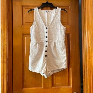 Madewell v-neck button down romper